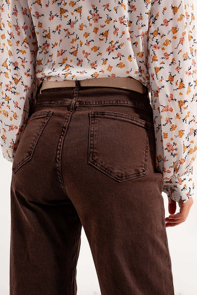 High rise slouchy mom jeans in chocolate