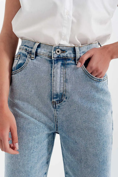 High rise wide leg jeans in bleach wash - Jeans