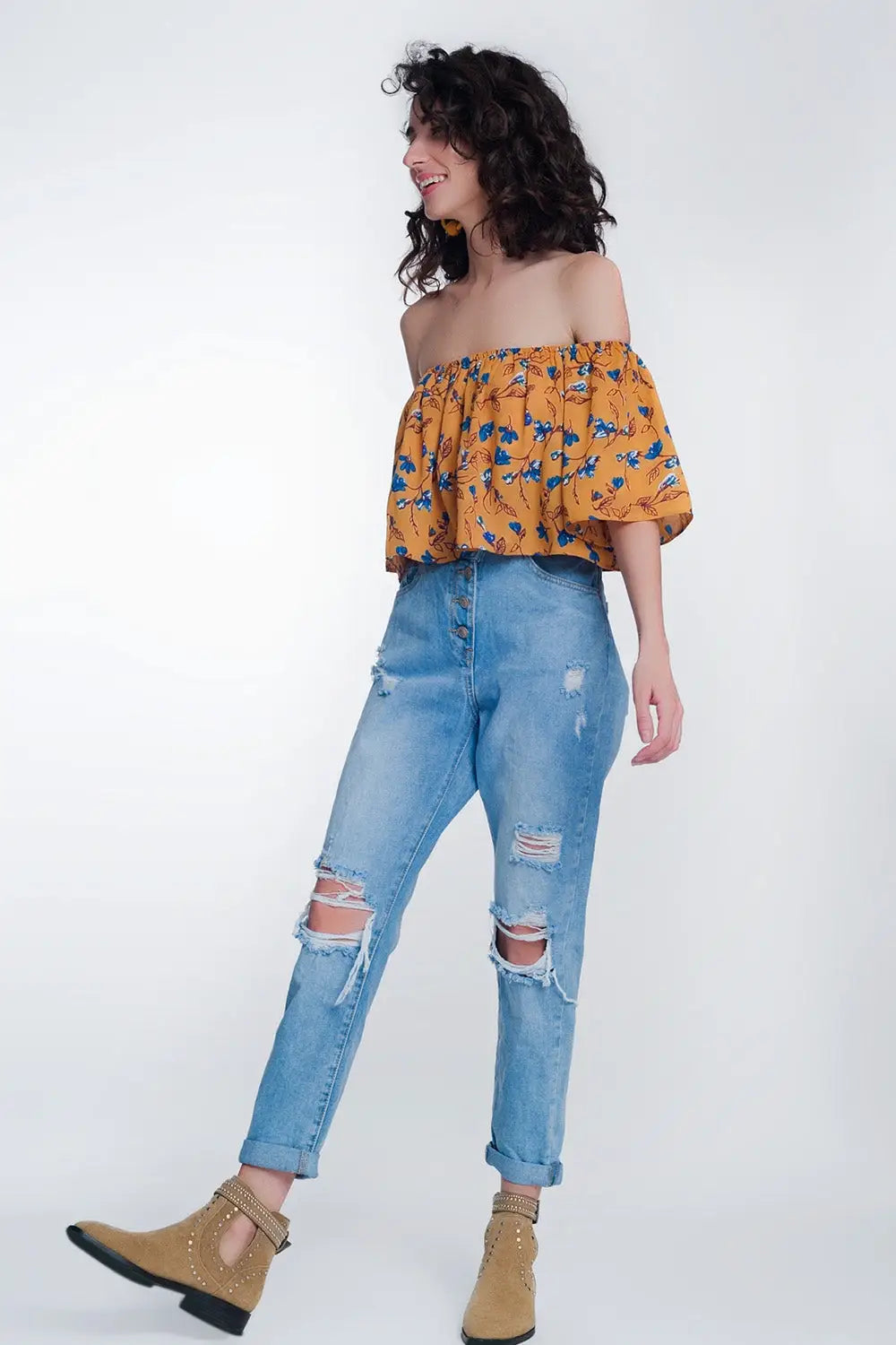 high waist mom jeans with button front - Jeans