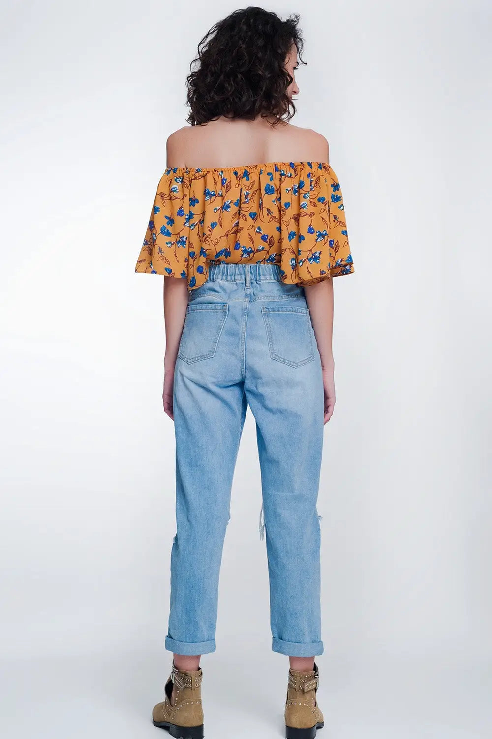high waist mom jeans with button front - Jeans