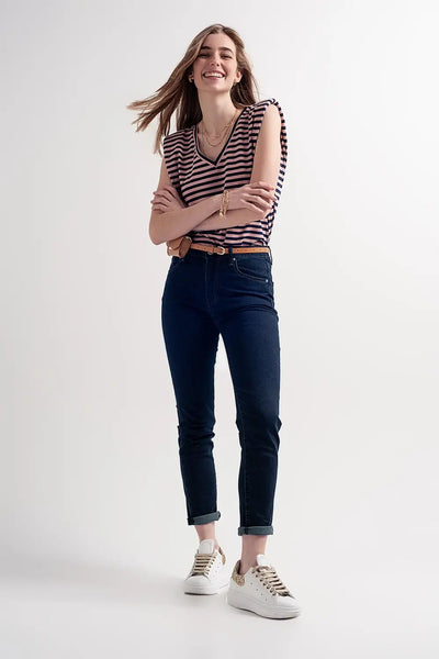 high waist skinny jeans in dark blue - Jeans