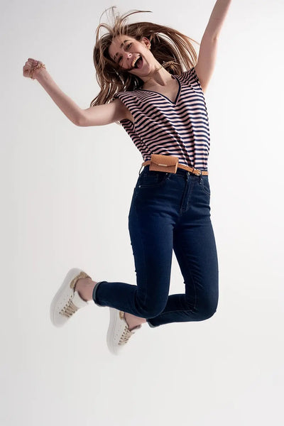 high waist skinny jeans in dark blue - Jeans