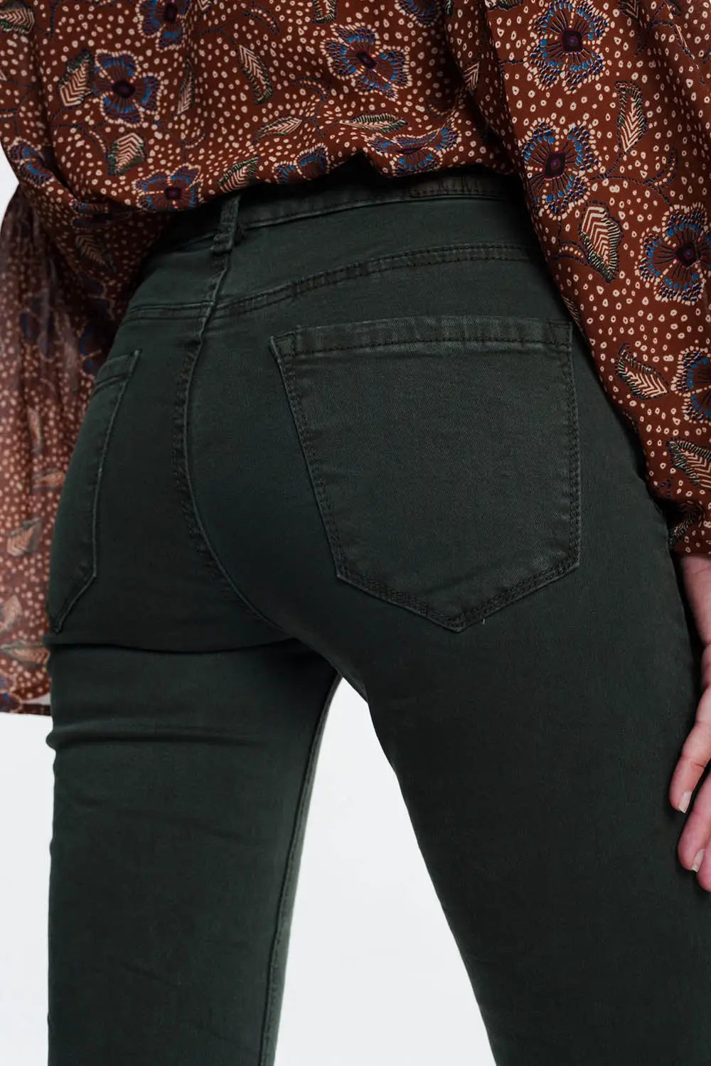 high waist skinny jeans in Khaki - Jeans