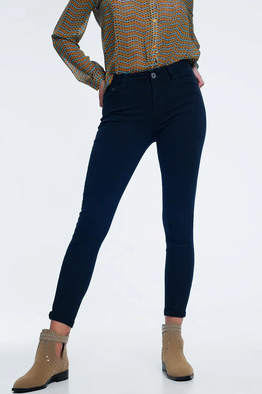 high waist skinny jeans in navy - Jeans