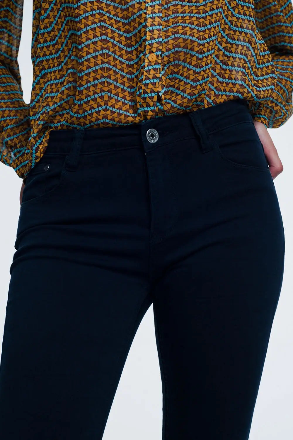 high waist skinny jeans in navy - Jeans