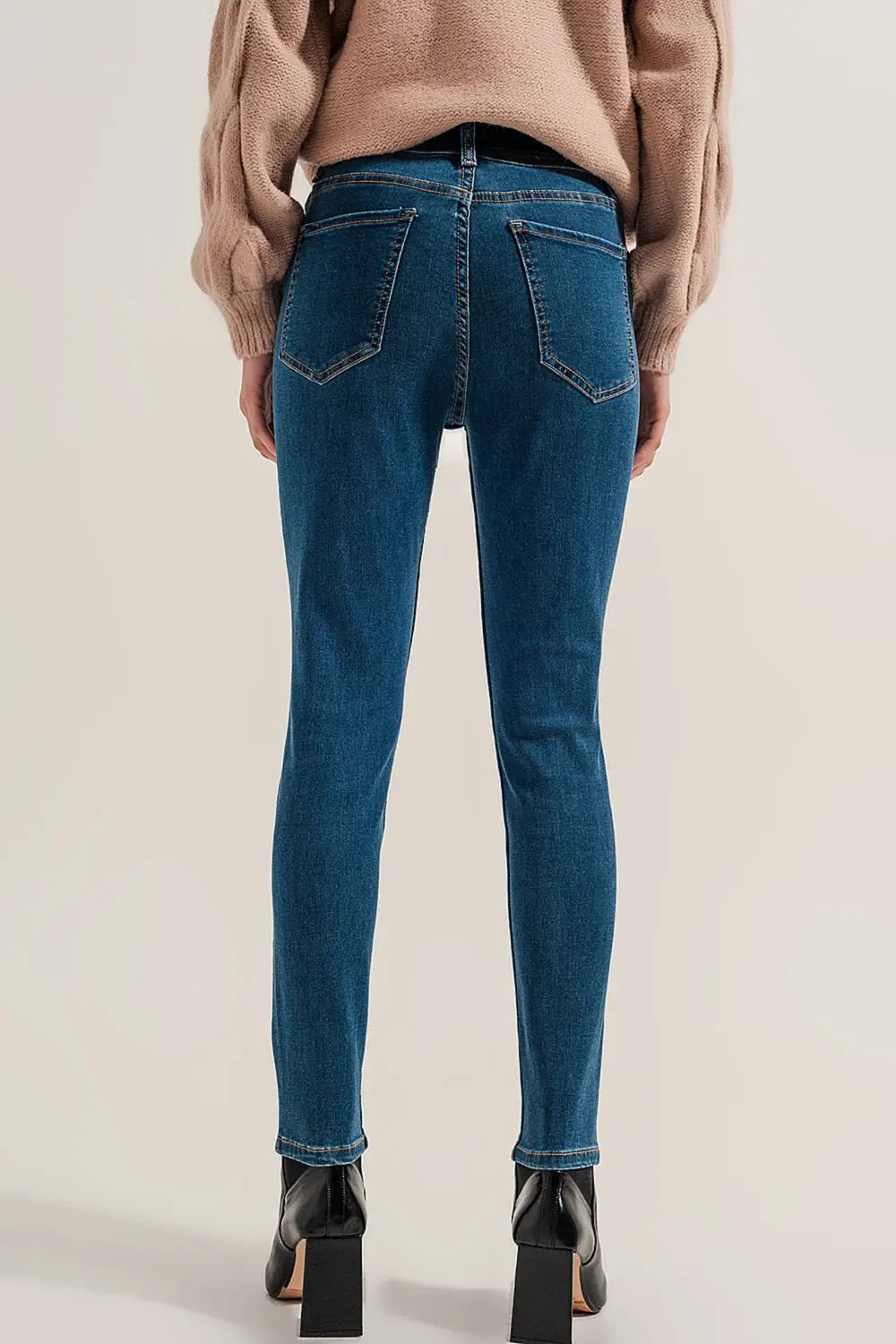 High waist super skinny jeans in medium blue - Jeans