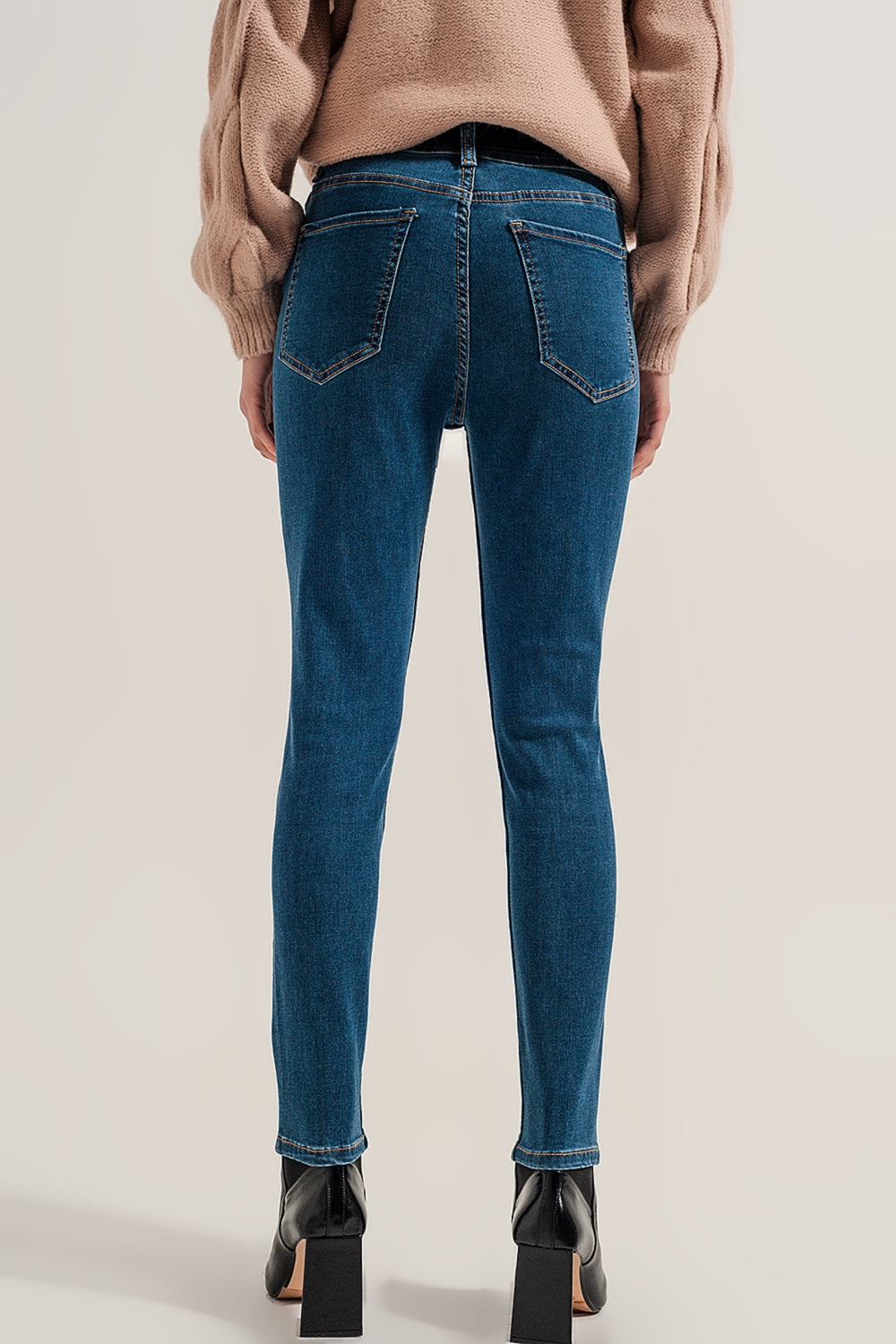 High waist super skinny jeans in medium blue