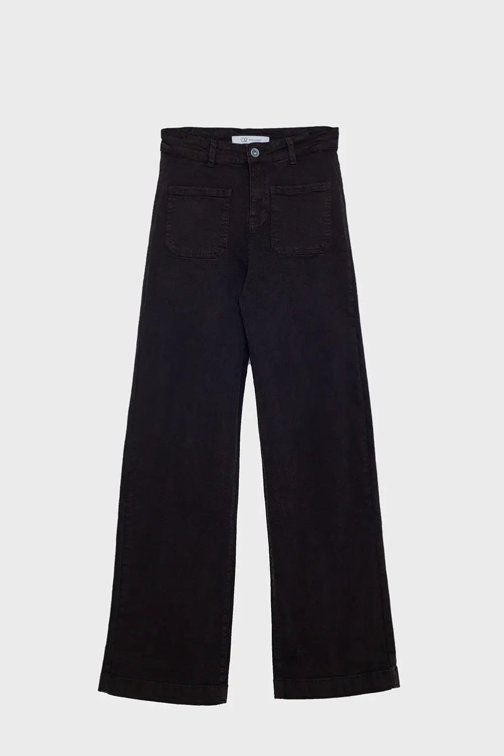 high waisted front pockets flare jeans in dark brown - Jeans