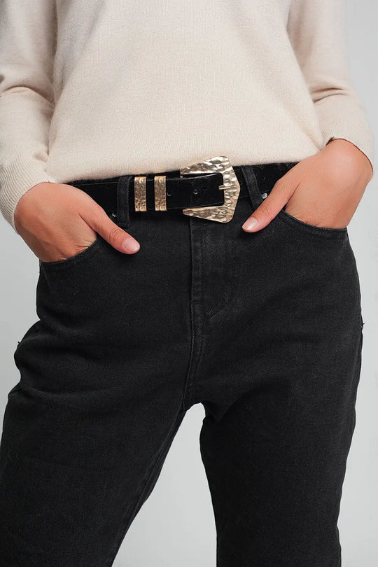 High waisted mom jeans in black - Jeans