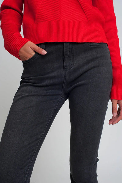 High waisted skinny jeans in black - Jeans