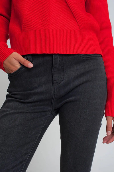 High waisted skinny jeans in black - Jeans