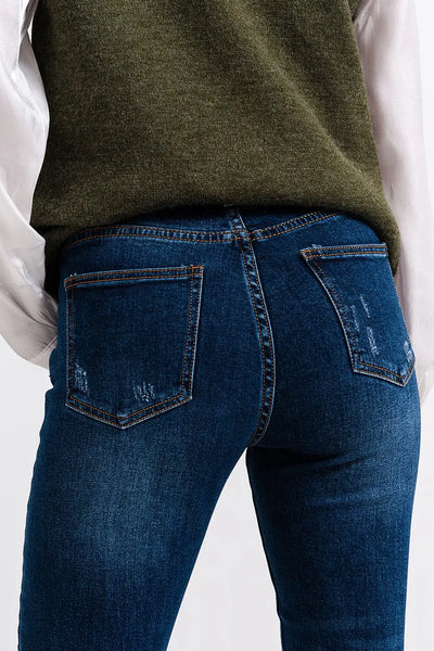 High waisted skinny jeans in blue wash - Jeans