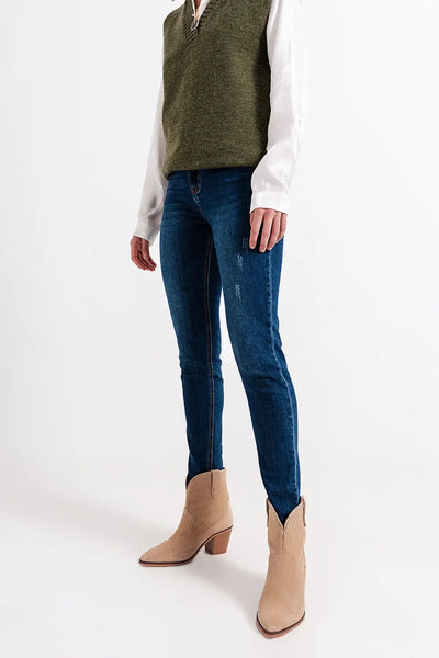 High waisted skinny jeans in blue wash - Jeans