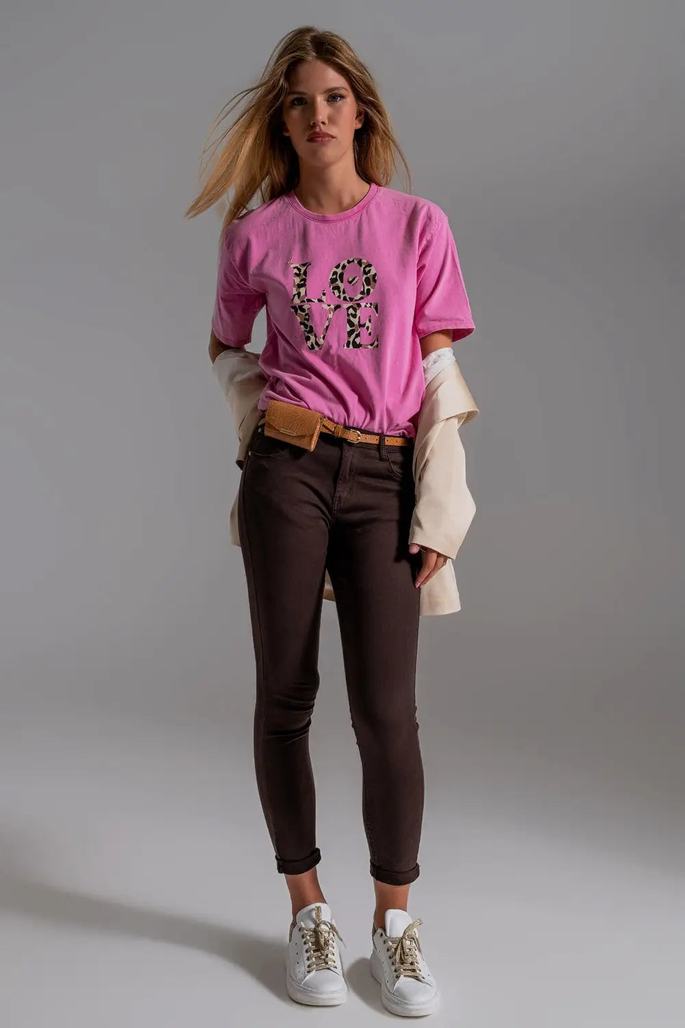 High waisted skinny jeans in brown - Jeans