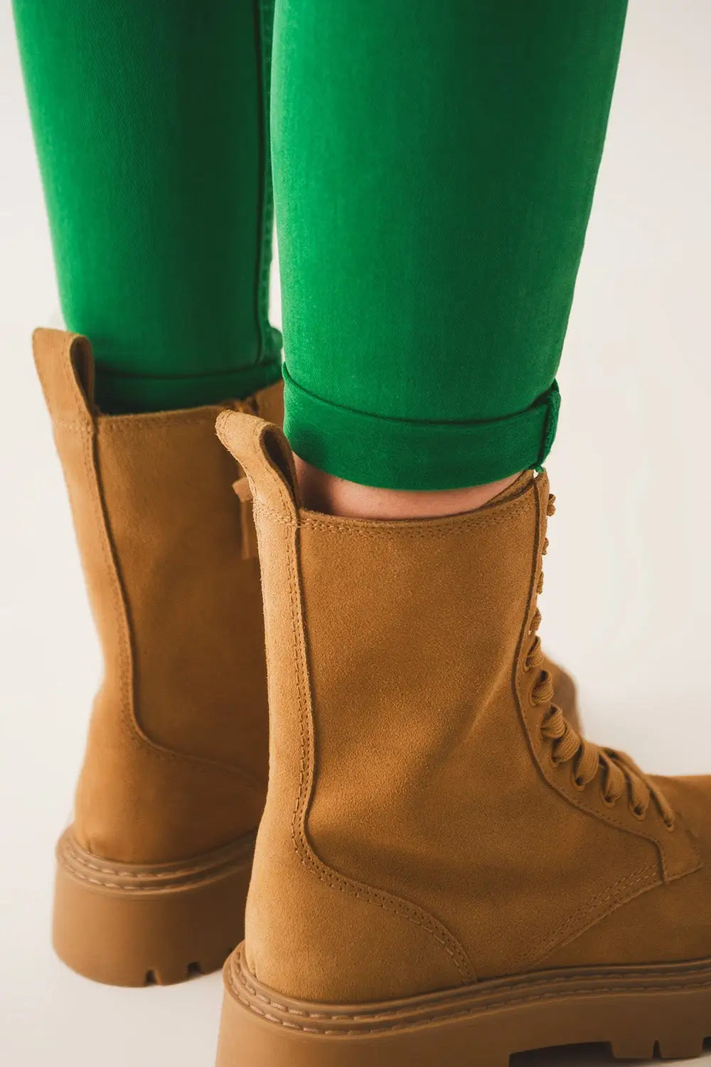 High waisted skinny jeans in green - Jeans