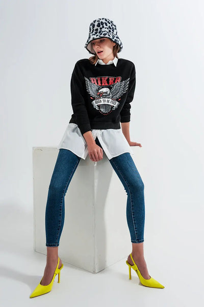 High waisted skinny jeans in mid blue - Jeans