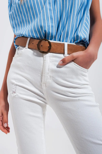 High waisted skinny jeans in white - Jeans