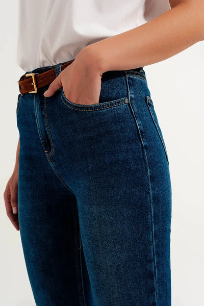 high waisted super skinny jeans in dark blue with high quality elastic - Jeans
