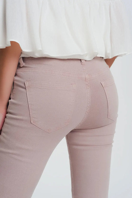 High waisted super skinny pants in pink - Jeans