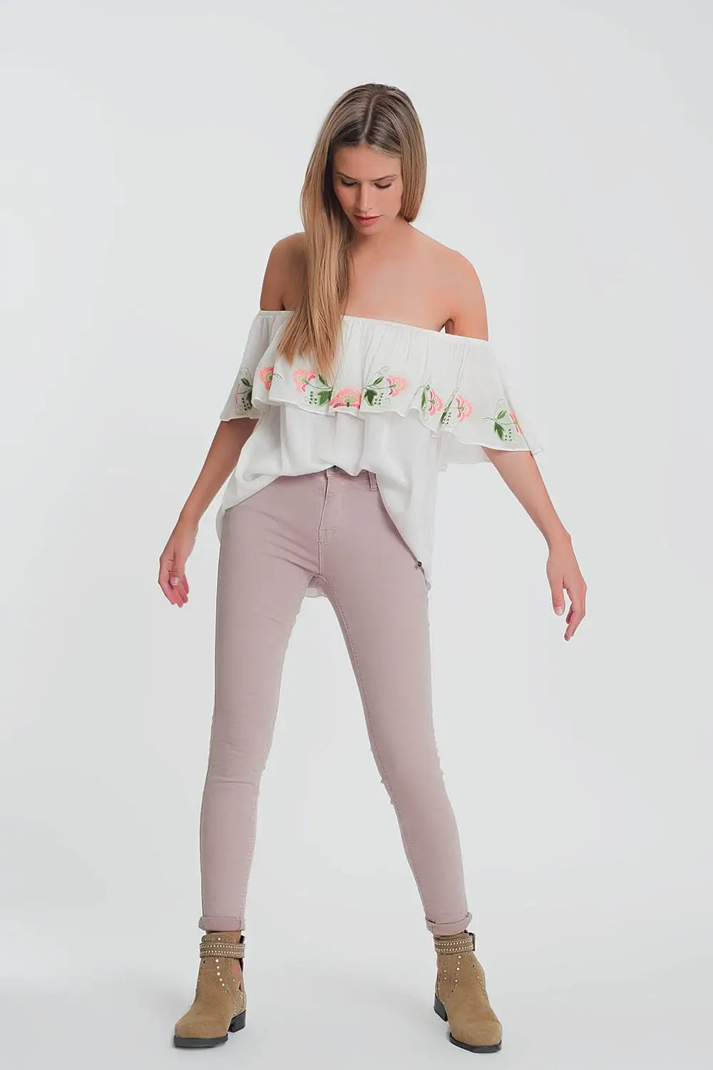 High waisted super skinny pants in pink - Jeans