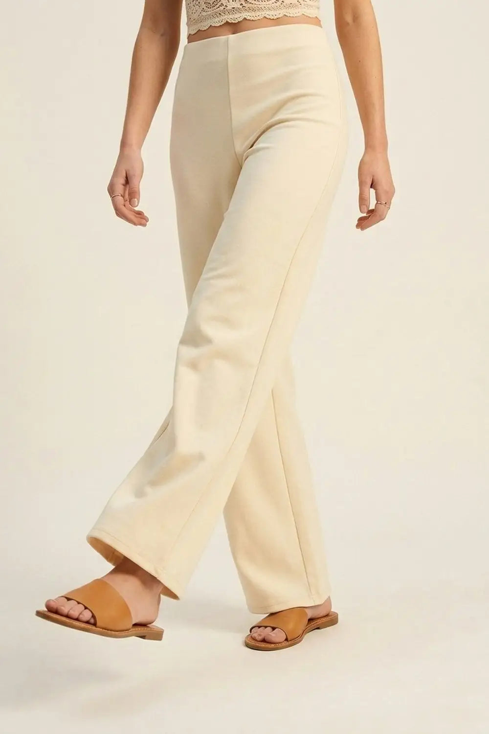 High-Waisted Wide-Leg Pants in Premium Stretch - Pants