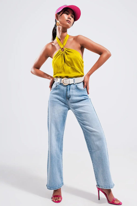 High wide leg jeans in light wash - Jeans