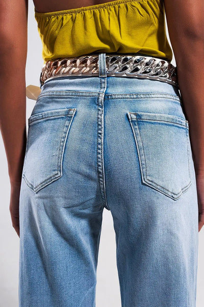High wide leg jeans in light wash - Jeans