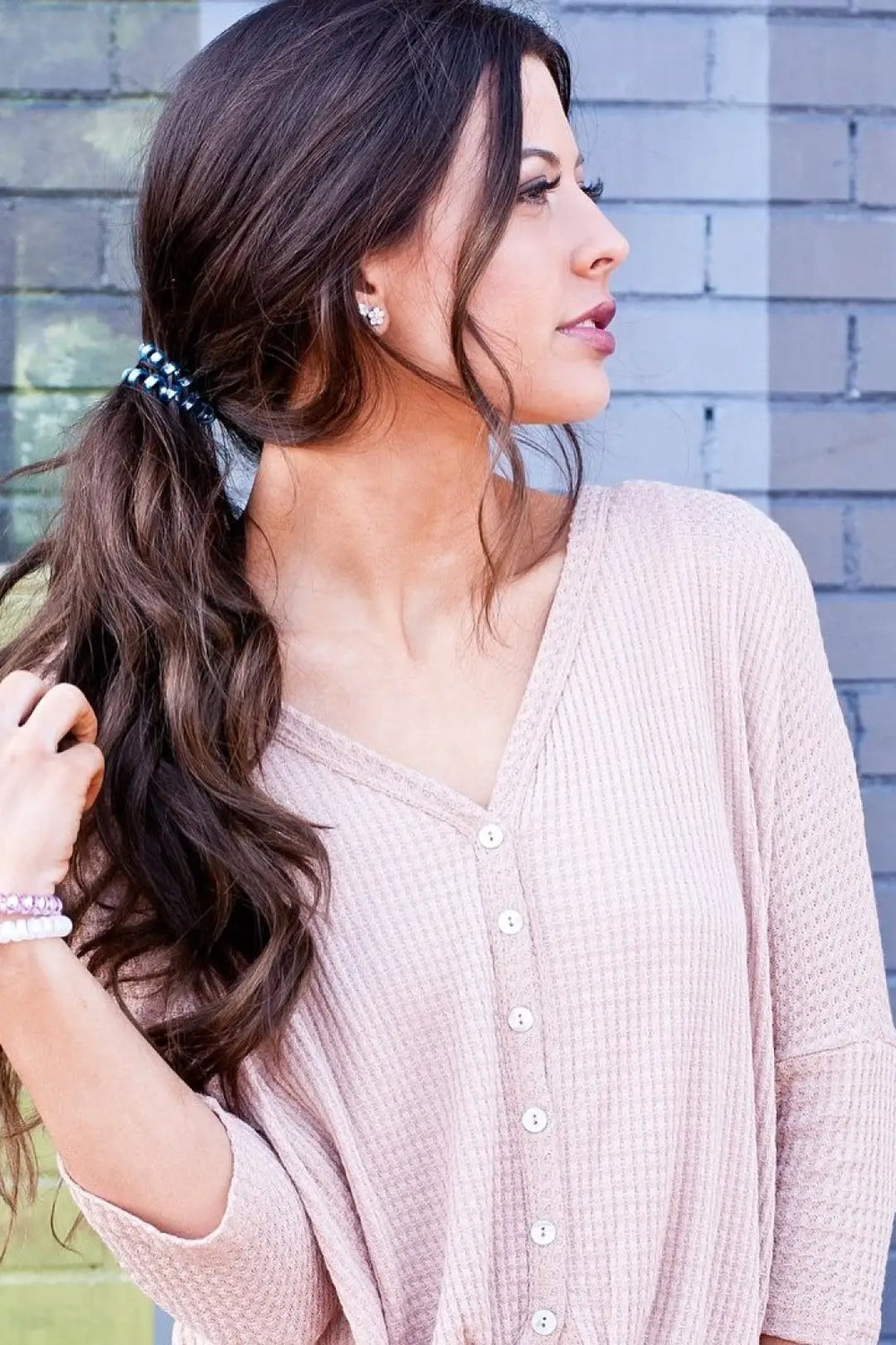 Hotline Hair Ties Blue Yellow Matte Set of 3 - Melissa Jean Boutique