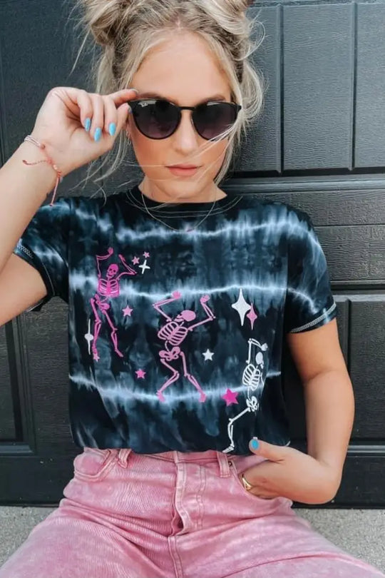 Dancing Skeletons Tie Dye Tee