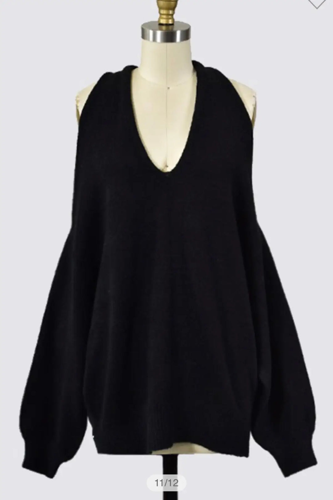 Twisted Black Knit Sweater