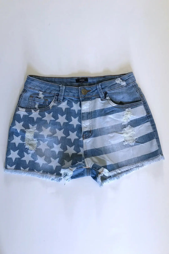Stars and Stripes Jean Shorts - Melissa Jean Boutique