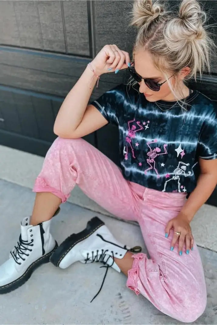Dancing Skeletons Tie Dye Tee