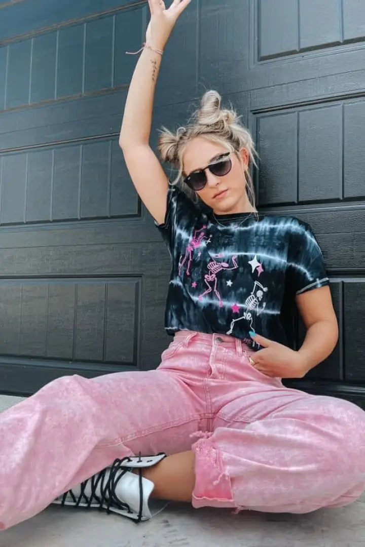 Dancing Skeletons Tie Dye Tee