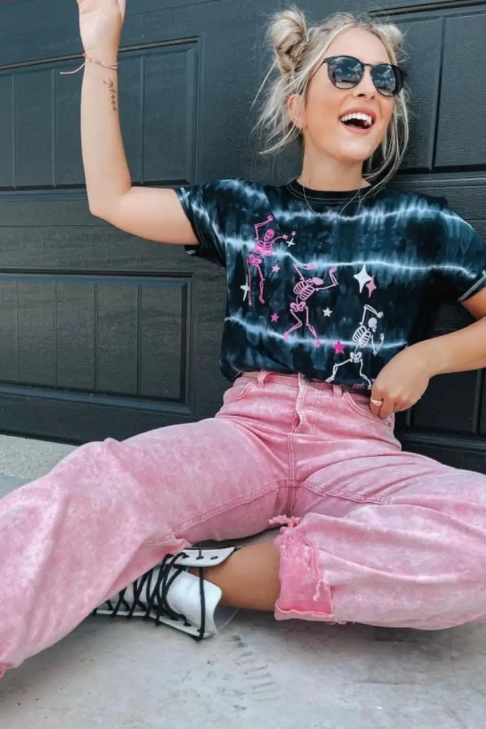 Dancing Skeletons Tie Dye Tee