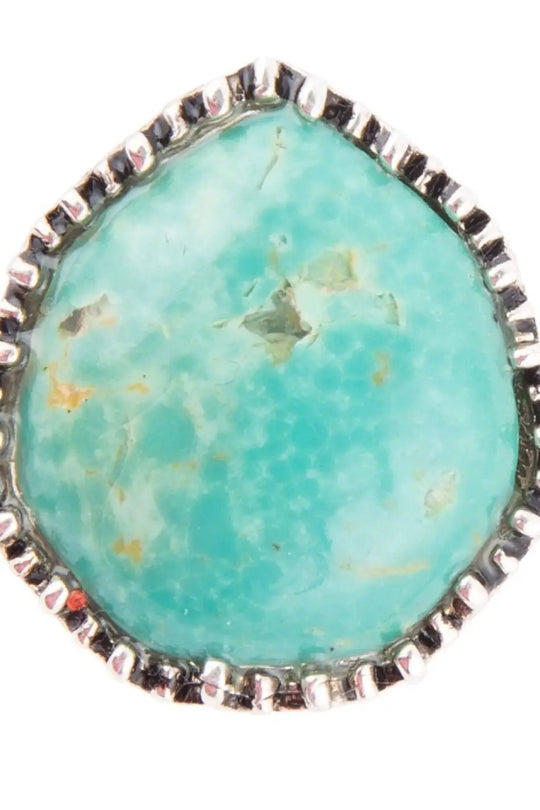 Intricate Green Turquoise and Sterling Silver Ring - Rings