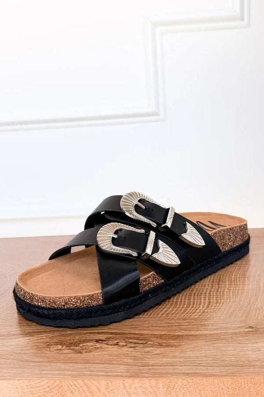 Iris Buckle Sandal in Black - 130 Sandals