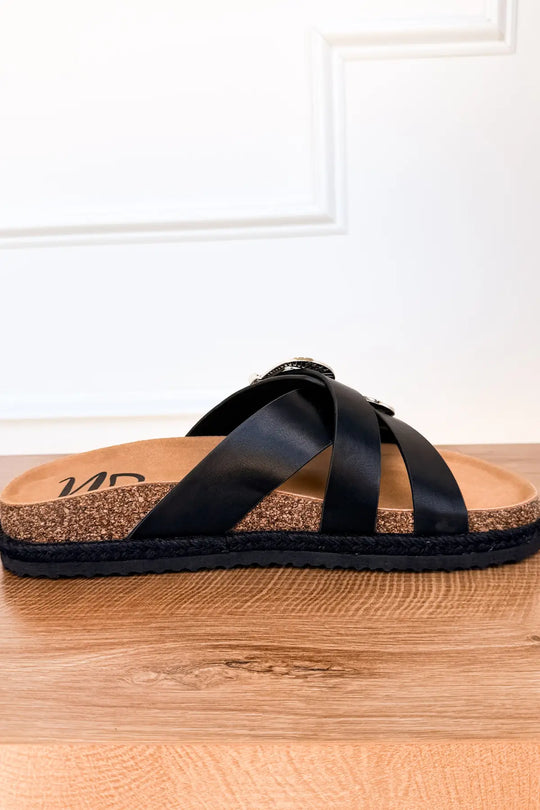 Iris Buckle Sandal in Black - 130 Sandals
