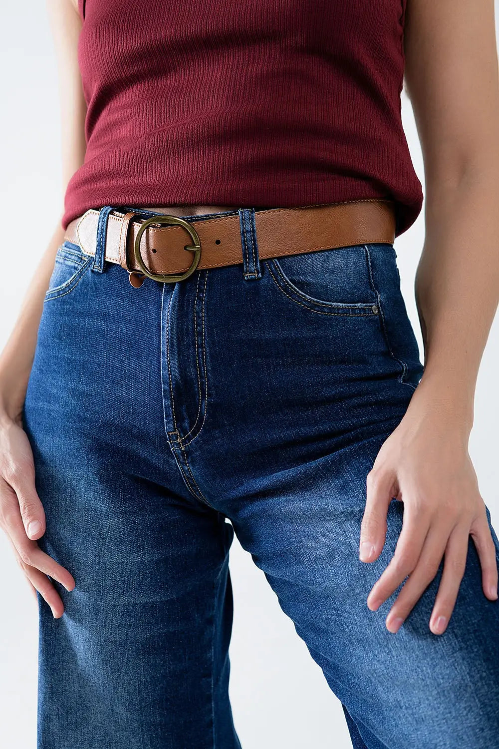 Jambe extra-large en denim lavé avec couture latérale - Pantalons