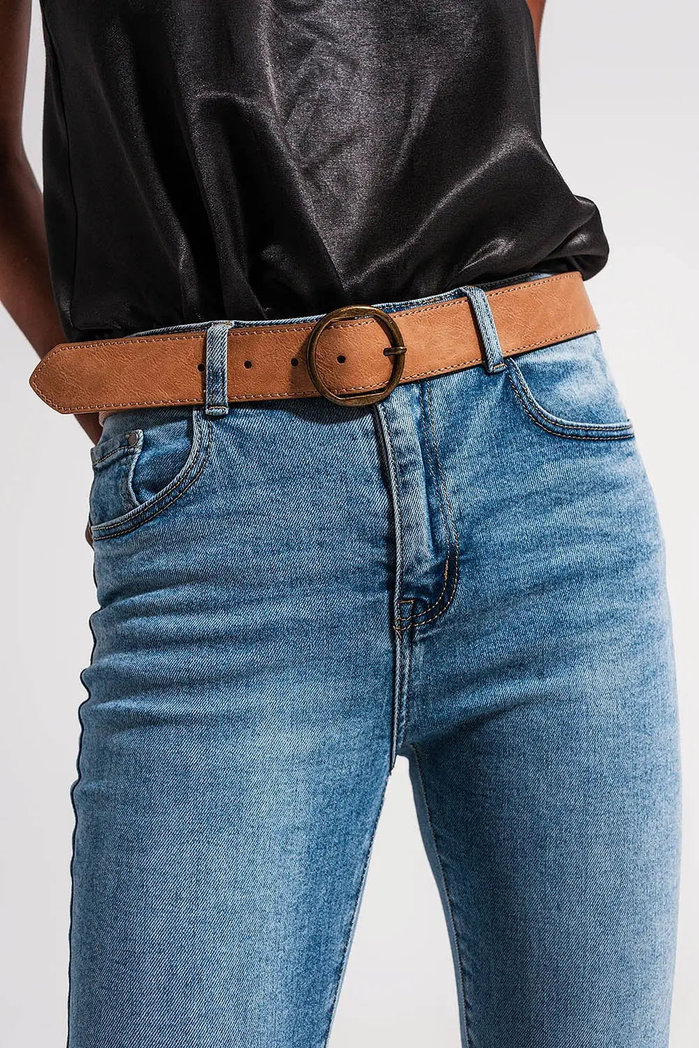 Jean à bordures effilochées Bleu clair - Pantalons