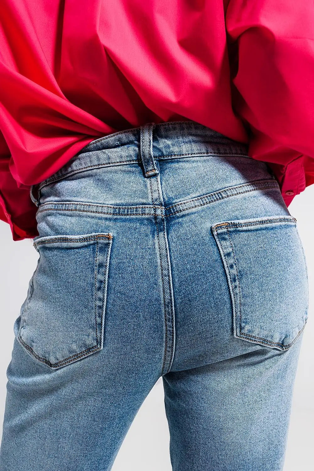 Jean à double déchirure Bleu clair - Pantalons