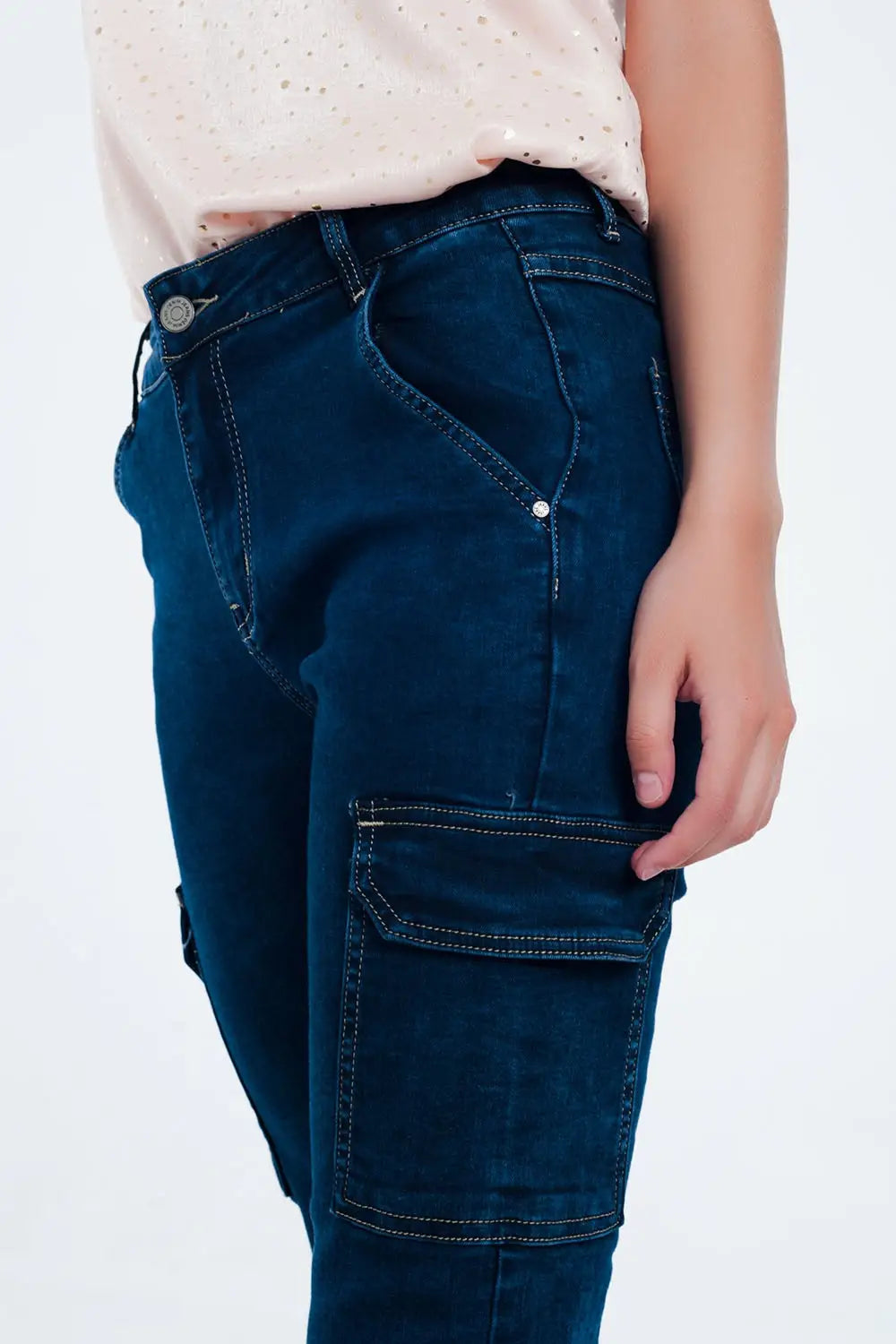 Jean à poches cargo Bleu marine - Pantalons