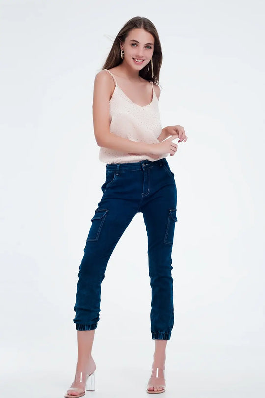Jean à poches cargo Bleu marine - Pantalons