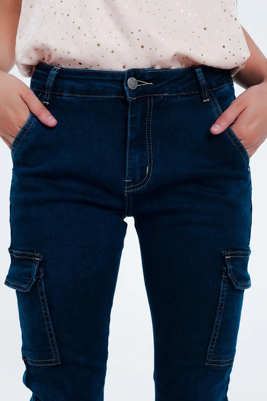 Jean à poches cargo Bleu marine - Pantalons