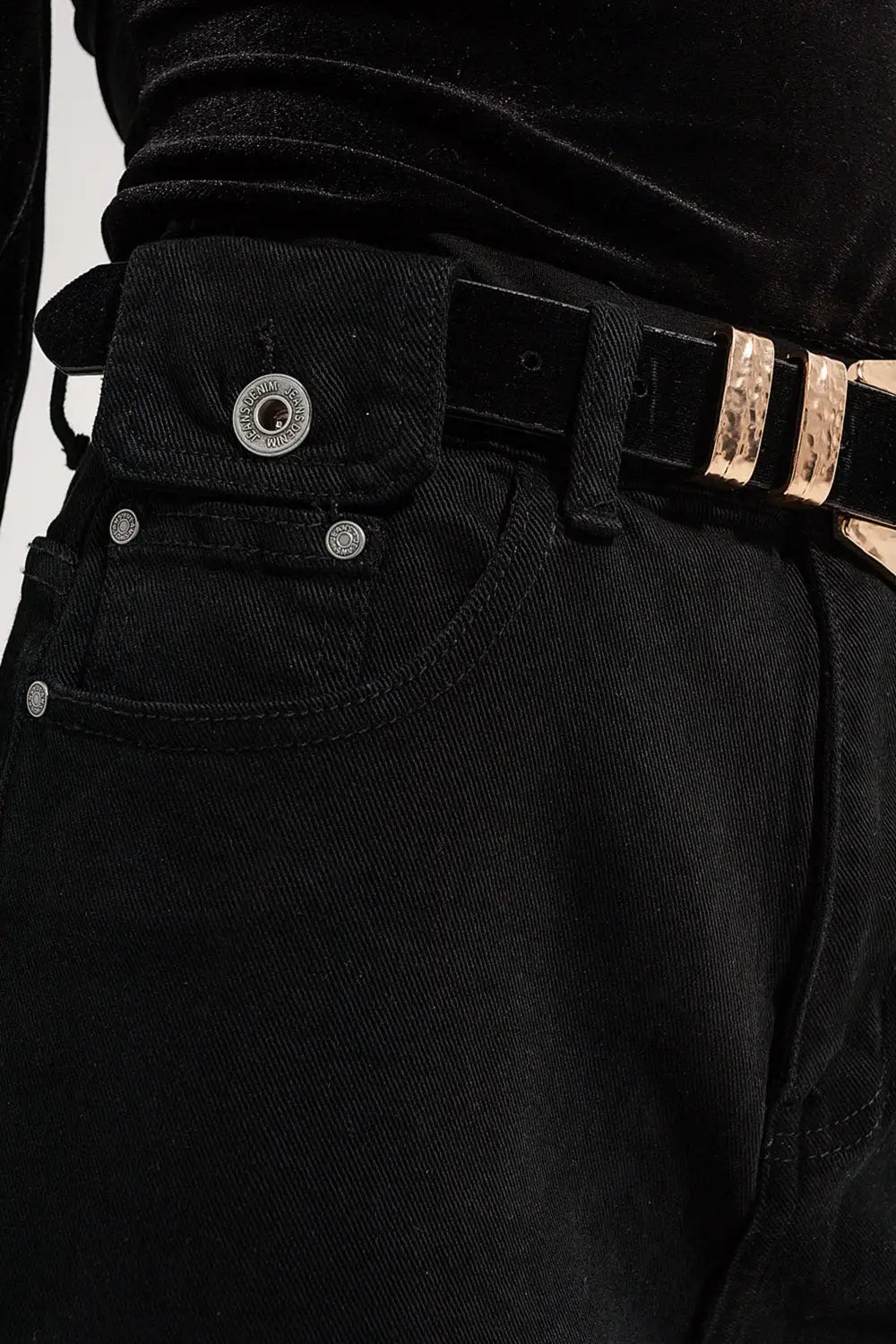 Jean avec poche à la taille Noir - Pantalons