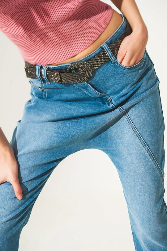 Jean baggy style années 90 Bleu délavé vintage - Pantalons