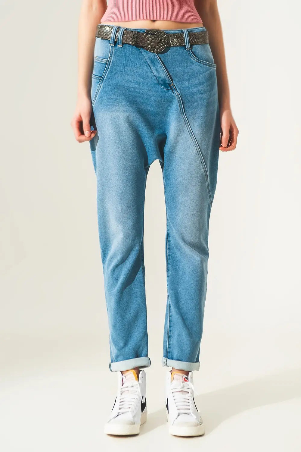 Jean baggy style années 90 Bleu délavé vintage - Pantalons