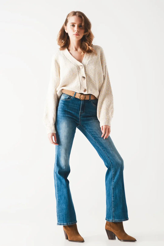 Jean bootcut évasé à taille haute - Pantalons