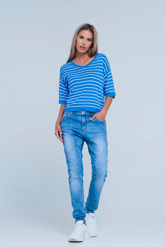 Jean boyfriend avec ornements sur le côté - Pantalons