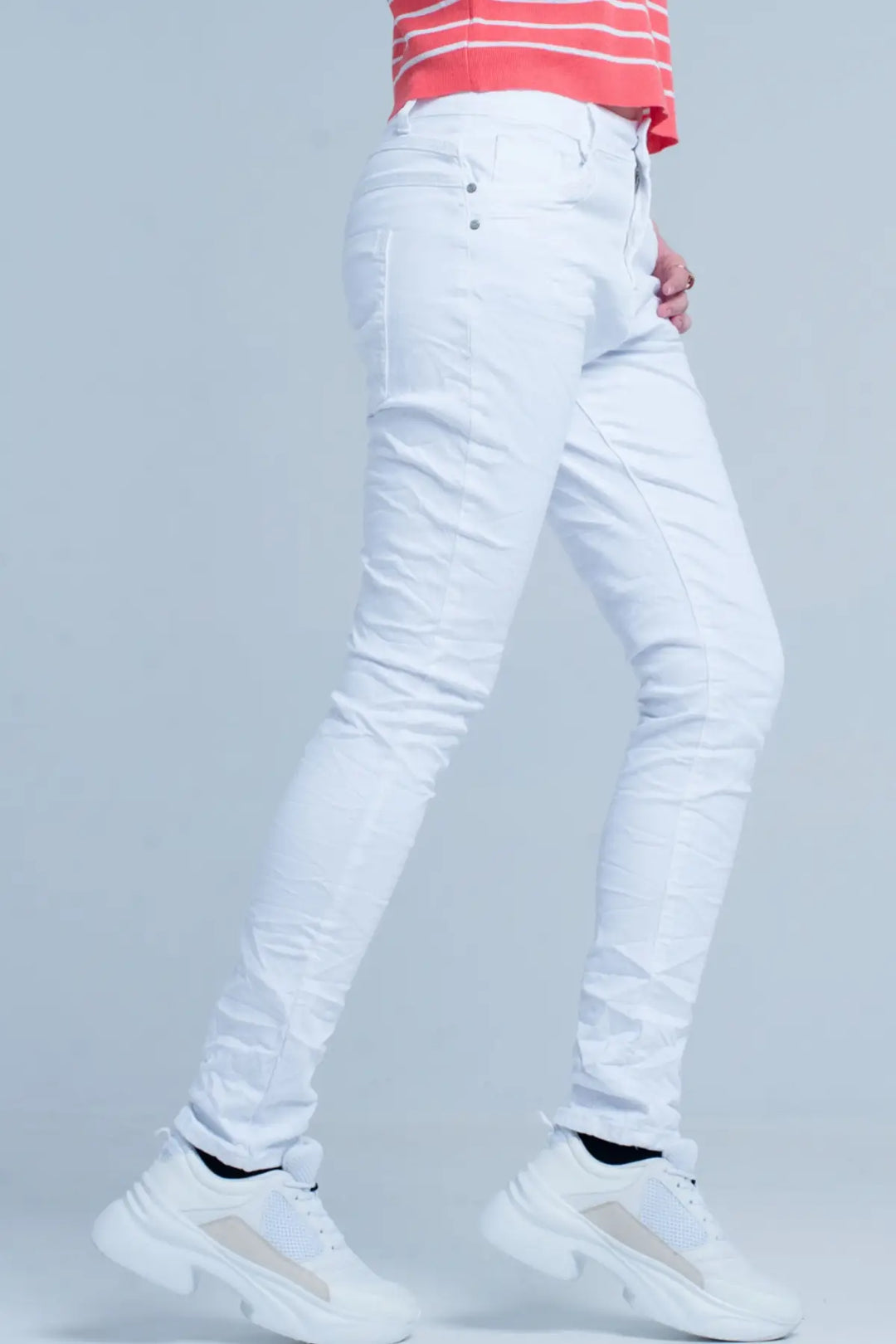 Jean boyfriend slim blanc - Pantalons