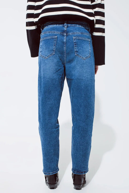 Jean boyfriend surdimensionné bleu foncé - Pantalons